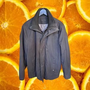 Calvin Klein Wool Blend Double‎ Zipper Heavyweight Black Coat Size Medium